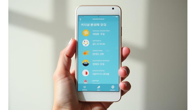 개인 맞춤형 스킨케어 루틴을 스마트폰 앱으로 보여주는 이미지